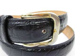 PAUL LAWRENCE Black Textured Split Leather Belt 34  