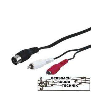 Audio Kabel 1,5 m ; 5 pol. DIN Stecker Cinch Stecker  