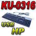 Genuine HP USB Wired Black and Silver 104 Key Keyboard KU 0316 SK 2885