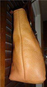 FOSSIL Brand Light Brown Genuine Leather Small / Med. Handbag Hobo 