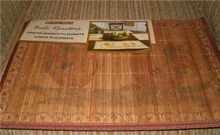 BALI ROOSTER Printed BAMBOO Placemats Set of 4  