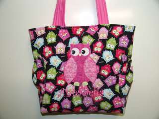 Owl applique Diaper Bag Tote Girl Custom Boutique  