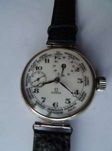 WWI military Officers Omega Worldtime wristwatch.Made for Bulgarian 