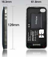 New Dual Sim Backup Battery Case Cover FOR iPhone 4 4G 4S   2Phone 