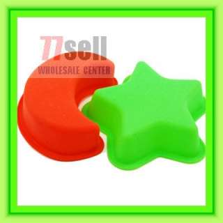 Silicone STAR Moon Shape Cup Cake Mould Maker  
