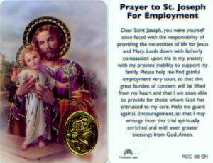Cards   Prayer St Joseph Employment Holy Card Wallet  