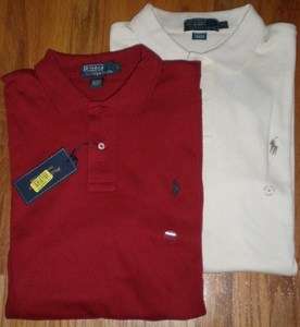   Ralph Lauren Shirt Long Sleeve Collared Size L XL Red Off White  