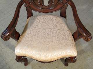   MAHOGANY Round Back Floral Upholstery DINING CHAIRS d840s10  