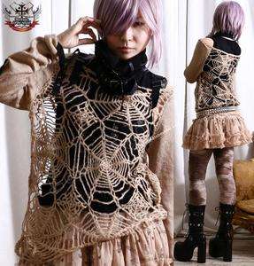 RTBU Goth Punk Cobweb Mohair Spiderweb Overall Sweater  