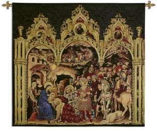 The Adoration Nativity Christmas Tapestry Wall Hanging  