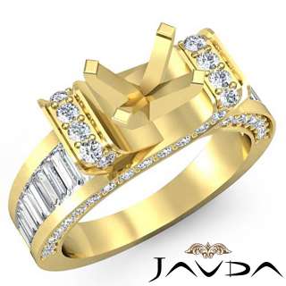 2Ct Round Baguette Diamond Engagement Ring Setting 14k  