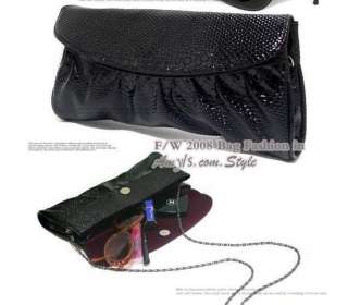 New Womens Snake Emboss Patent Leather Shoulder Bag Handbag Evening 