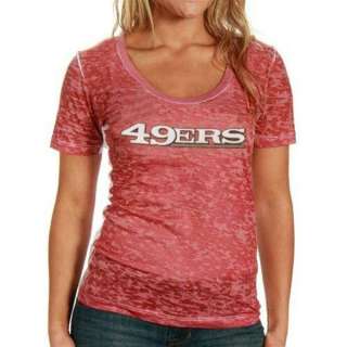 Ladies San Francisco 49ers Touch by Alyssa Milano Burnout Shirt sz S 