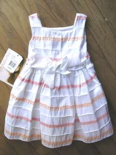 Toddler Girls Party Dress White Pink Lace Youngland Size 2T 4T 