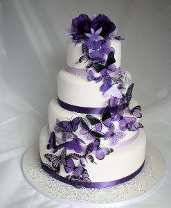 20 Mixed Purple Butterflies great for Wedding Cakes  
