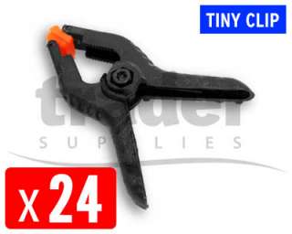 24 Tiny Plastic Coil Spring Clamps 2 Market Stall Clip  