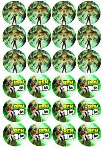 BEN 10 24 RICE PAPER FAIRY CAKE TOPPERS #8  
