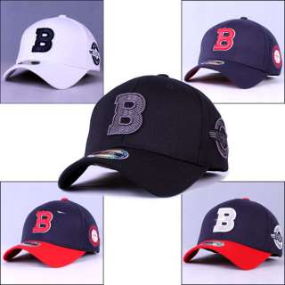 New 5 Color BOSTON B Baseball Cap Flexfit Spandex Men Women Golf Hat 