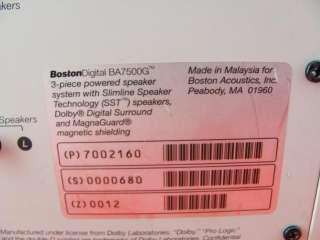 Boston Acoustics BA7500G Computer Subwoofer  
