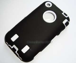 hard durable black white steelers case f iphone 3G 3GS  