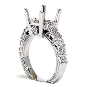   46CT Princess Cut Diamond Engagement Setting White Gold Mount Jewelry
