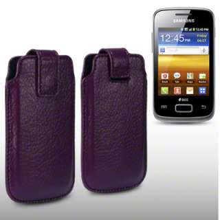 TEXTURED PU LEATHER CASE FOR SAMSUNG GALAXY Y DUOS   PURPLE  