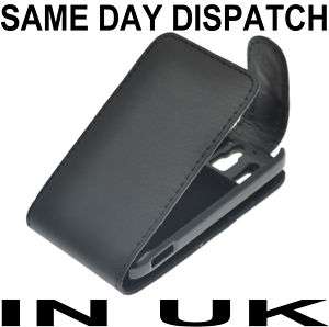 BLACK LEATHER CASE SKIN COVER FOR HTC SMART F3188 UK  