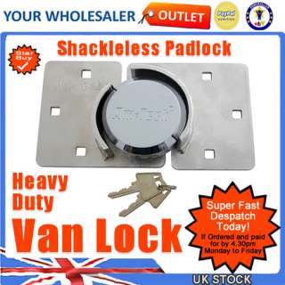 Van Door Shed Garage Padlock Hasp Shackleless HD Lock  