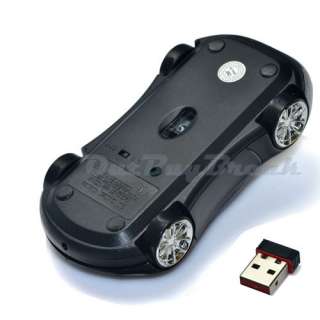 Black 2.4GHz Wireless 3D Car Optical Mouse Mice USB Receiver for PC 