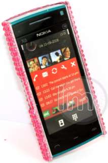 HOT PINK DIAMANTE BACK CASE COVER SKIN FOR NOKIA X6  