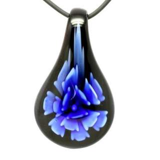 Water drop Murano Lampwork Glass Pendant Necklace G39  