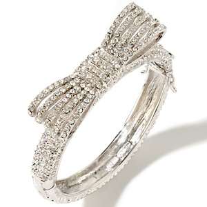 Real Collectibles by Adrienne® Classic Bow Pavé Crystal Hinged 