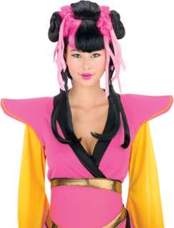 Couture Geisha Wig Pink Black (Masks, Hats & Wigs)