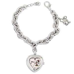 Disney™ Womens Minnie Mouse Heart Shaped Charm Bracelet Watch at 