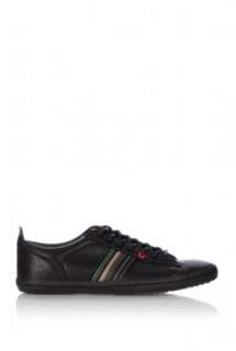 Paul Smith Shoes  Black Washed Leather Web Osmo Plimsolls by Paul 