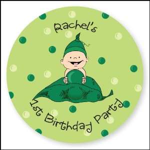   24 Round Personalized Birthday Party Sticker Labels