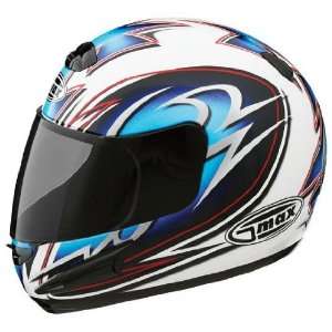 Max GM38 Helmet , Size Lg, Color White/Blue/Black/Silver 738216 TC 