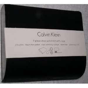  Calvin Klein 7 Piece Shoe Polish Kit with Case, Black 