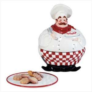 Bistro Fat Chef Cookie Jar Ceramic Kitchen Decor New on PopScreen