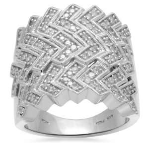  Sterling Silver Diamond Anniversary Ring (1 cttw, I J 