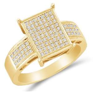  Size 8.5   10K Yellow Gold Diamond Engagement OR Fashion 