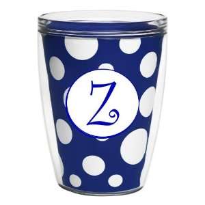  Royal Blue & White Polka Dot 16 oz Insulated Beverage 