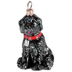  Blown Glass Black Lab Puppy Ornament