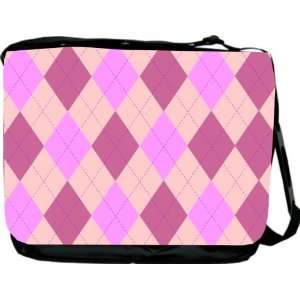 Rikki KnightTM Lilac 3 shades Argyle Design Messenger Bag   Book Bag 