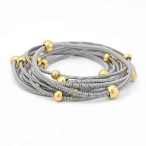    Multi Strand Coil Stretch Bracelet Silver SusanB. Jewelry