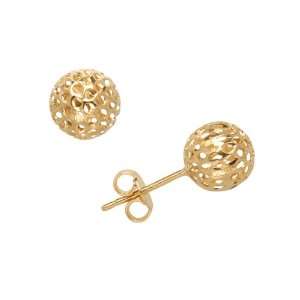    Duragold 14k Yellow Gold Pierced Ball Stud Earrings Jewelry