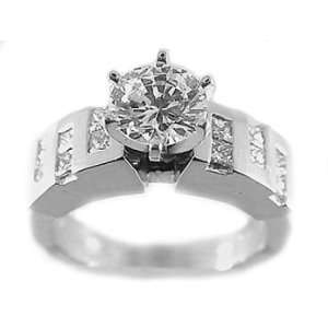   58ct. 18K. White Gold Princess Cut Diamond Engagement Ring Jewelry