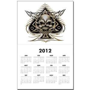 Calendar Print w Current Year Skull Spade Chains