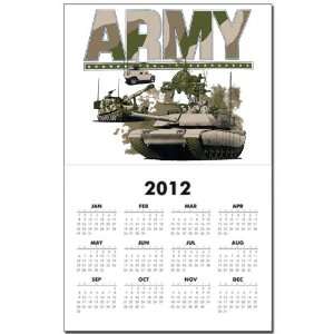 Calendar Print w Current Year US Army with Hummer Helicopter Soldiers 