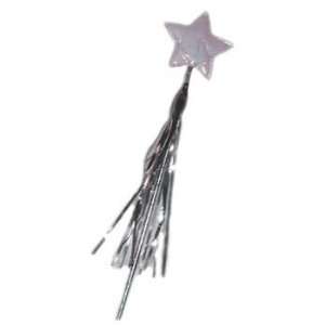  Soft Star Magic Wand Silver with Metallic Tinsel Halloween 